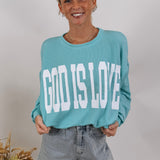God Is Love Ribbed Oversized Sweatshirt