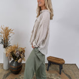 Branch Out Barrel Leg Loose Pants