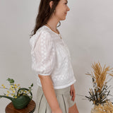 Nancy Eyelet Button Up Top