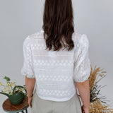 Nancy Eyelet Button Up Top