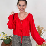 Capture Hearts Tie Front Blouse