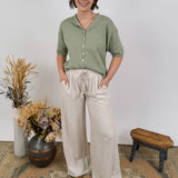 Sheer Luck Smocked Waist Pants