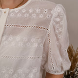 Nancy Eyelet Button Up Top