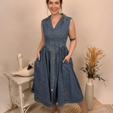 Countryside Charm Denim Midi Dress
