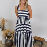 Marjorie Contrast Stripe Midi Dress