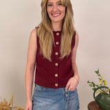 Happy Days Button Up Cardigan Vest