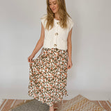 Live & Give Floral Midi Skirt