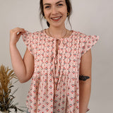 Fresh Start Floral Pleated Blouse