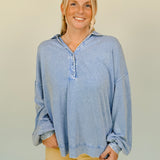 Lennox Mineral Washed Long Sleeve Knit Top