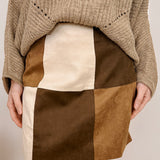 The Flip Side Patch Work Suede Skirt