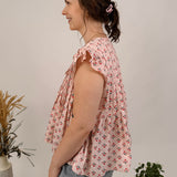 Fresh Start Floral Pleated Blouse