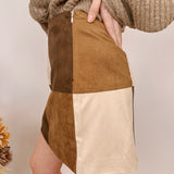 The Flip Side Patch Work Suede Skirt