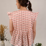 Fresh Start Floral Pleated Blouse