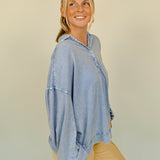 Lennox Mineral Washed Long Sleeve Knit Top