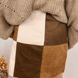 The Flip Side Patch Work Suede Skirt