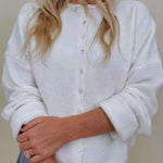 Della Super Soft Button Up Knit Sweater with a button front — Paper Doll