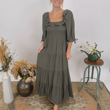 Simple Joy Tiered Midi Dress