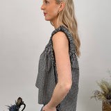 Believe It Gingham Ruffle Blouse