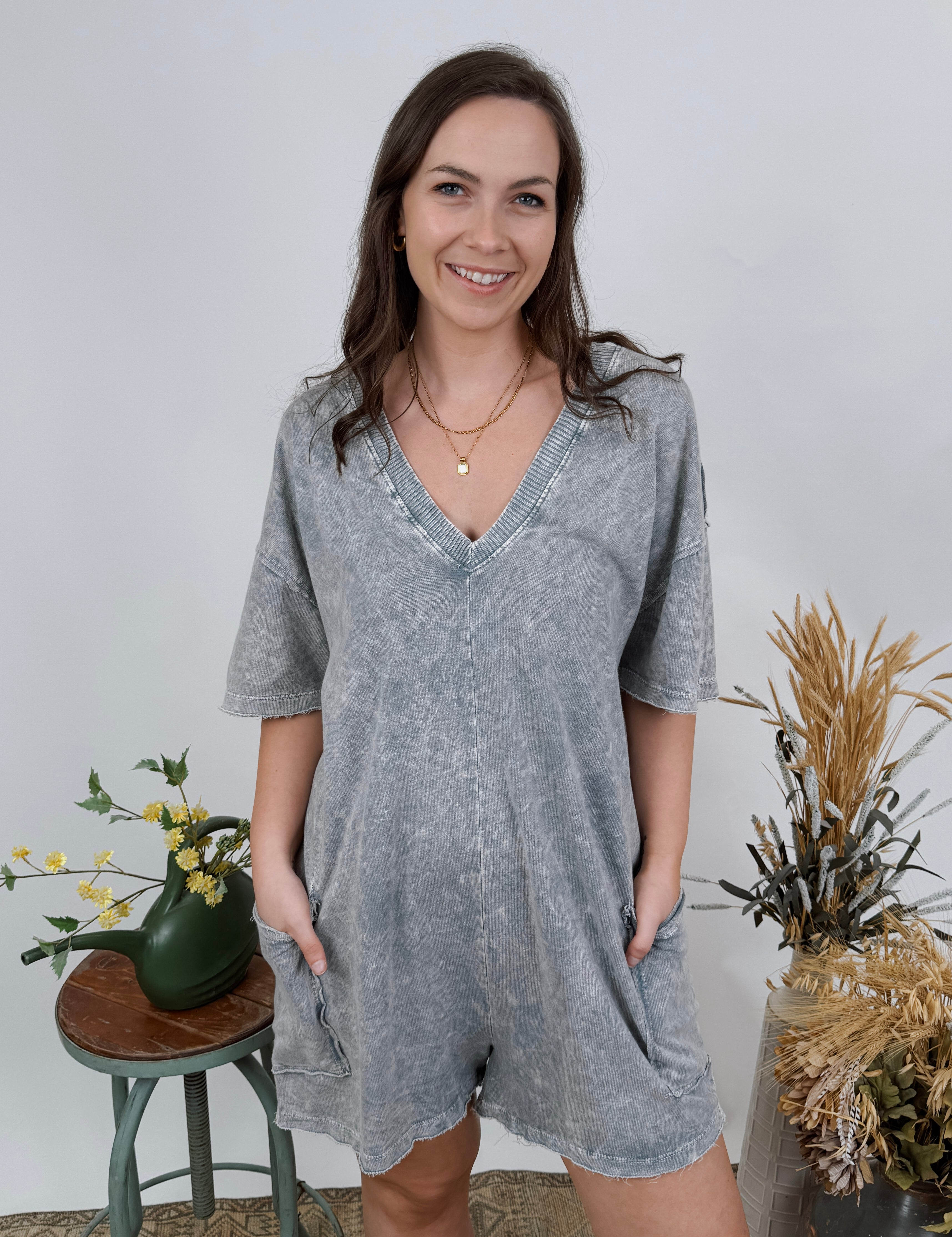 Aria Mineral Wash Romper