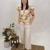 Sprouting Joy Floral Print Blouse