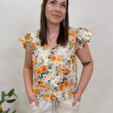 Sprouting Joy Floral Print Blouse