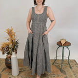 Gina Plaid Tiered Midi Dress