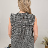 Believe It Gingham Ruffle Blouse