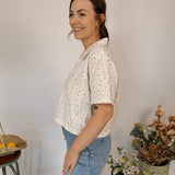 Flourish Daily Floral Denim Boxy Top