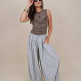 Carson Striped Button Up Tank