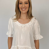 Nevaeh Ruffle Buff Sleeve Blouse