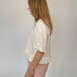 Nevaeh Ruffle Buff Sleeve Blouse