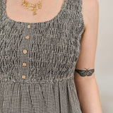 Gina Plaid Tiered Midi Dress