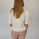 Nevaeh Ruffle Buff Sleeve Blouse