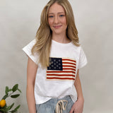 Star Spangled Sweetheart Flag Cotton Tee