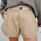 Jocelyn Pleated Suede Shorts