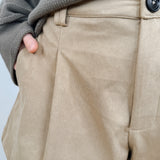Jocelyn Pleated Suede Shorts