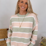 Vivianna Striped Fuzzy Knit Sweater