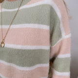 Vivianna Striped Fuzzy Knit Sweater