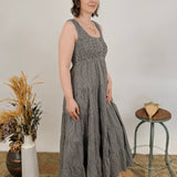 Gina Plaid Tiered Midi Dress