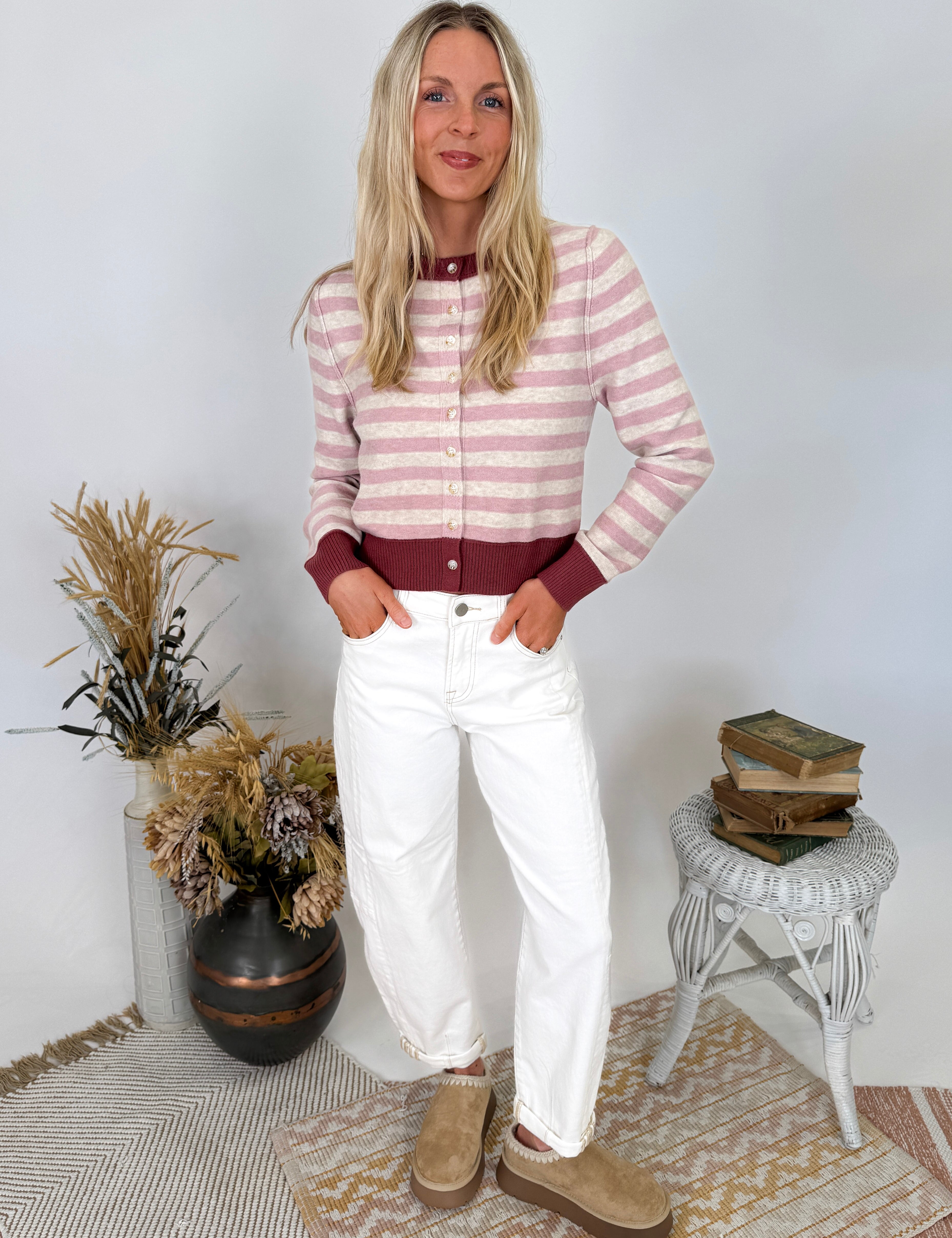 Key To Your Heart Stripe Cardigan