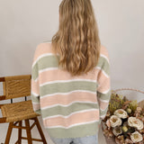 Vivianna Striped Fuzzy Knit Sweater