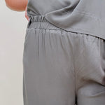 Betty Boxy Top & Wide Leg Pant Set in olive with cap sleeves and a flowing wide leg — Paper Doll
