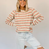 Zoe Flower Striped Sweater