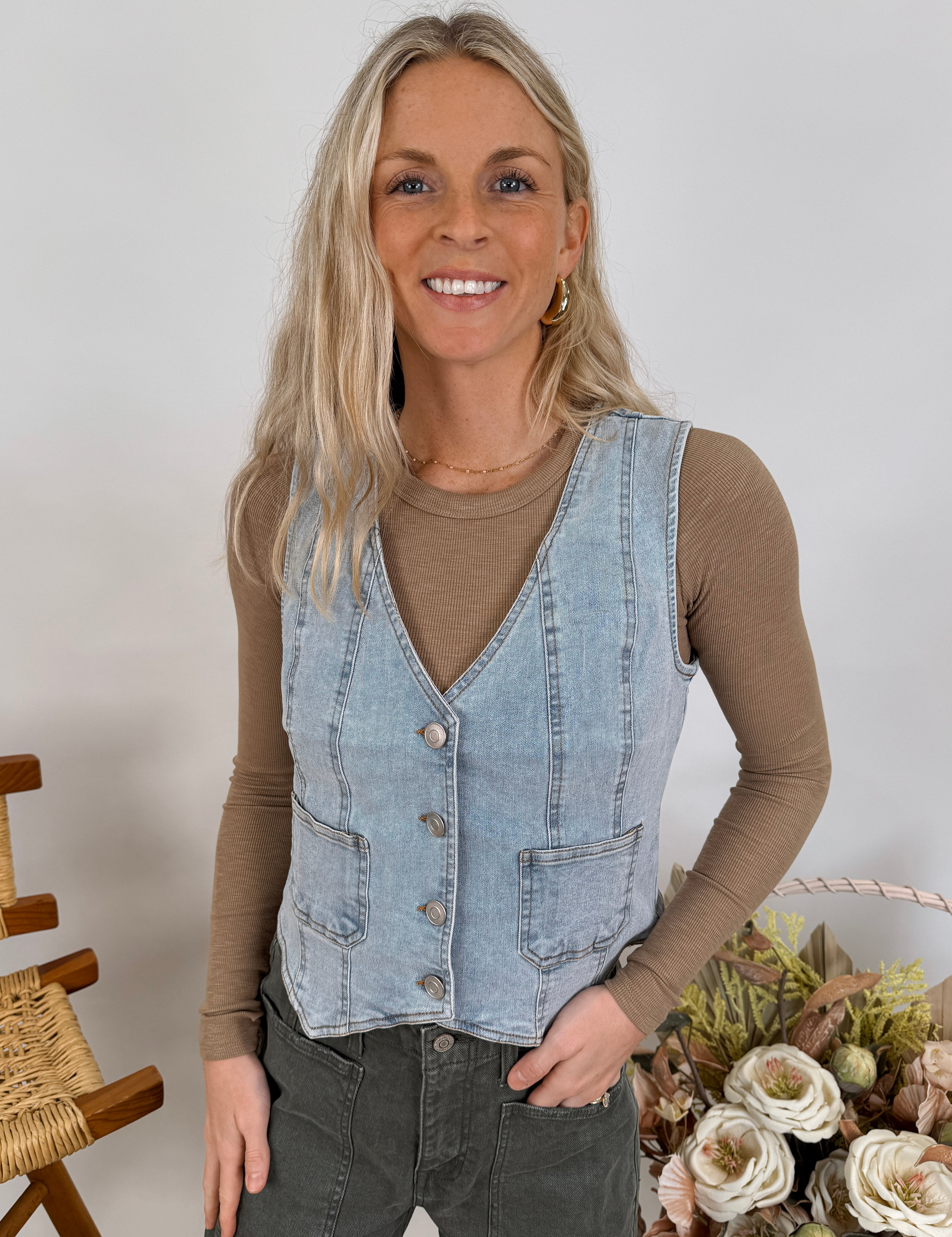 Taylor West Denim Vest