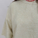 Chrisley Oversized Sweater in lemon-green with dropped shoulders and elbow sleeves — Paper Doll
