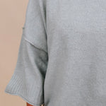 Chrisley Oversized Sweater in sage with dropped shoulders and elbow sleeves — Paper Doll
