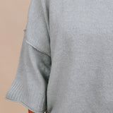 Chrisley Oversized Sweater in sage with dropped shoulders and elbow sleeves — Paper Doll
