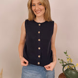 Happy Days Button Up Cardigan Vest