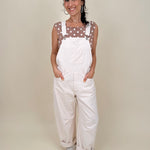 Hillary Polka Dot Top in mocha with cream polka dots and boat neckline — Paper Doll