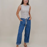 Carson Striped Button Up Tank